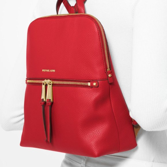 Micheal Kors Rhea Medium Pebbled Slim Backpack - Picture 4 of 9